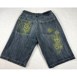 Victorious Jeans‎ Mens Shorts Size 36 Baggy Hip Hop Y2K Skater $ Dollar Diamond